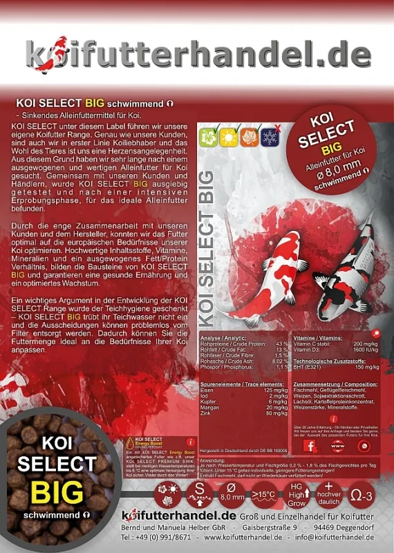 KOI SELECT BIG schwimmend 8mm KOI SELECT BIG schwimmend 8mm