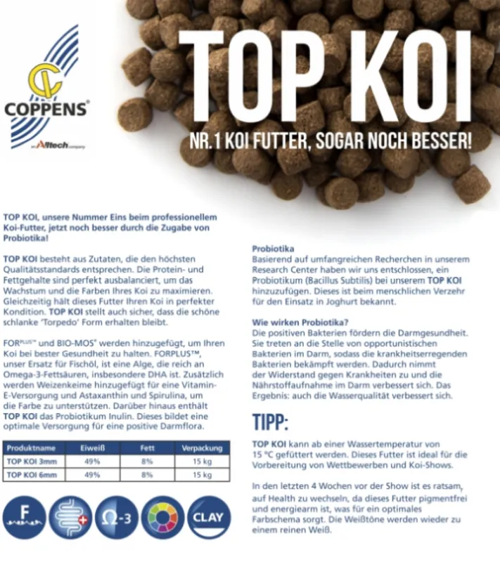Top Koi Wachstumsfutter Koifutter Verpackung Top Koi Wachstumsfutter Koifutter Verpackung